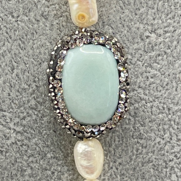 Iris & Lily London New Freshwater Pearl Gemstone Rhinestone Long Necklace - Picture 11 of 16